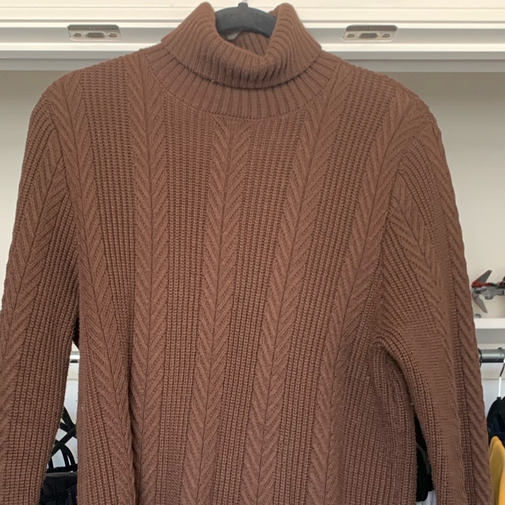 Mens Brown Knitted Turtleneck M